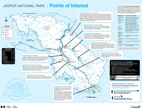 Jasper National Park Points of Interest 