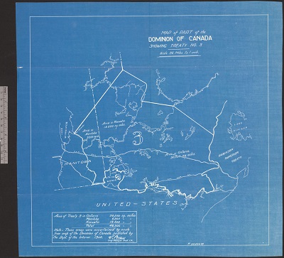 Map of part of the Dominion of Canada showing Treaty no. 3 (© Library and Archives Canada | Bibliothèque et Archives Canada)