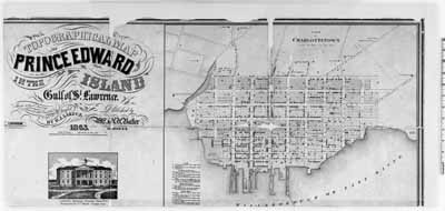 Topographical map of Prince Edward Island © Expired