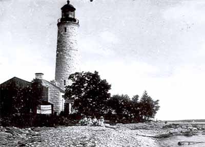 Historical image of the Chantry Island Lighthouse, ca. 1880. © Weeks-Mifflin, n.d.