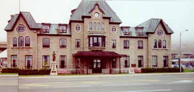 General view of the Newfoundland Railway Headquarters National Historic Site of Canada  terminus and headquarters building, 1997. © Public Works and Government Services Canada / Travaux publics et Services gouvernementaux Canada, 1997.