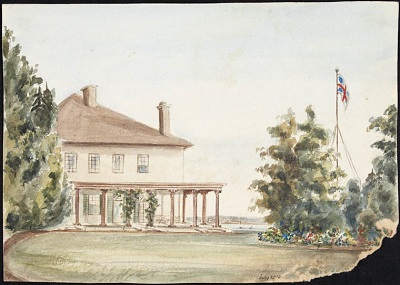 Government House, Charlottetown, P.E.I, Artist: Daly, Caroline Louisa 1832-1893 (© Library and Archives Canada | Bibliothèque et Archives Canada / Acc. No. R9266-161, Peter Winkworth Collection of Canadiana | Collection de Canadiana Peter Winkworth)