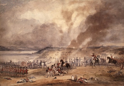 Representation of the Battle of Sainte-Foy, on April, 28, 1760, by artist George B. Campion (1796-1870). © Library and Archives Canada | Bibliothèque et Archives Canada, no d'acc 1993-326-1