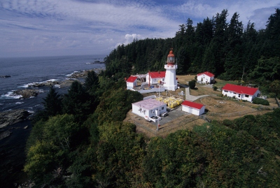 General view of Carmanah Point Lighthouse and related buildings © Parks Canada | Parcs Canada