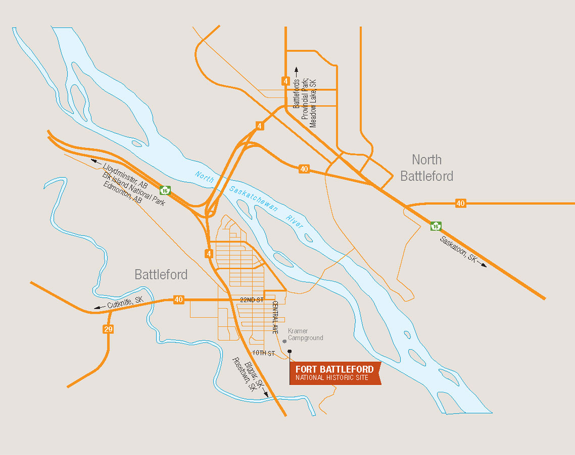 Map showing Regional Setting of Fort Battleford