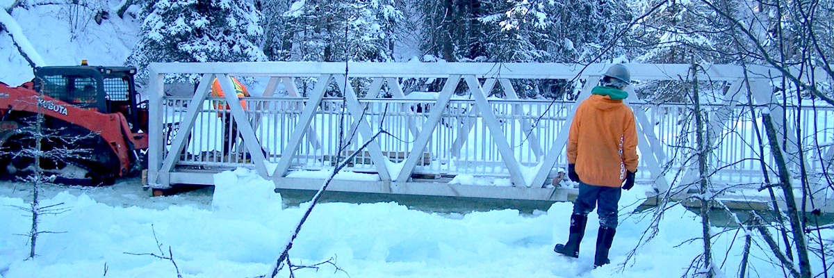 Replacement of a pedestrian bridge