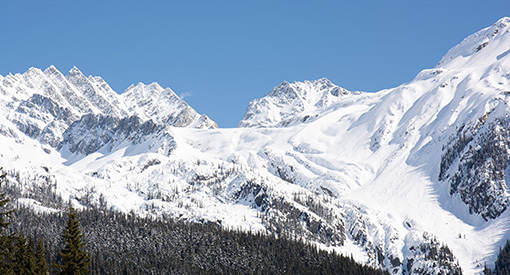 Mountains covered in snow