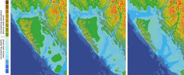 Map showing the geological history of Haida Gwaii’s shorelines