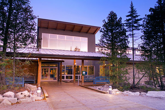 Front view of the visitor Centre building